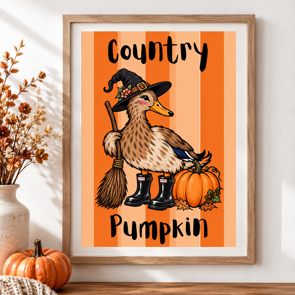 Country Pumpkin A4 Halloween Art Print