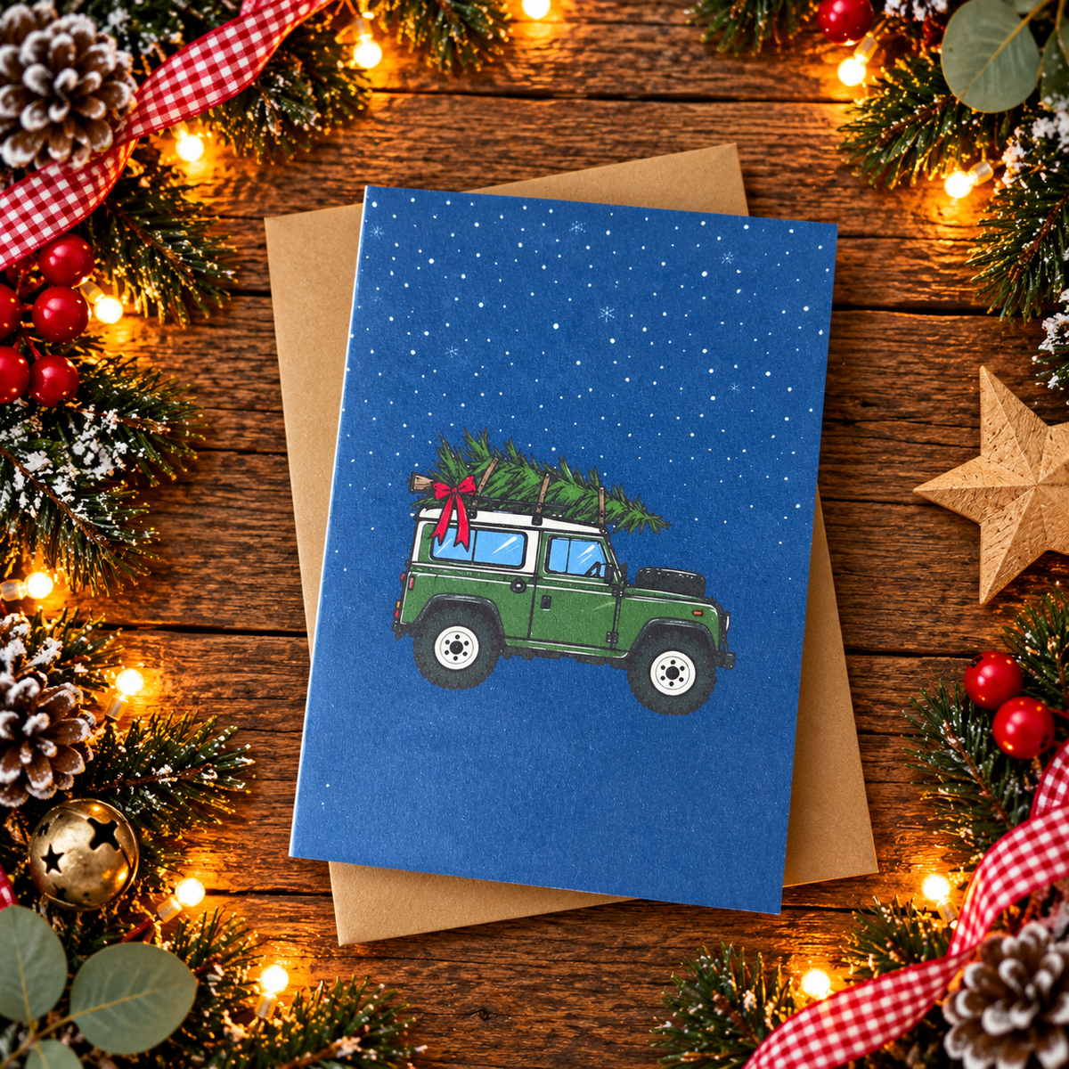 Christmas Green 4x4 Greeting Card