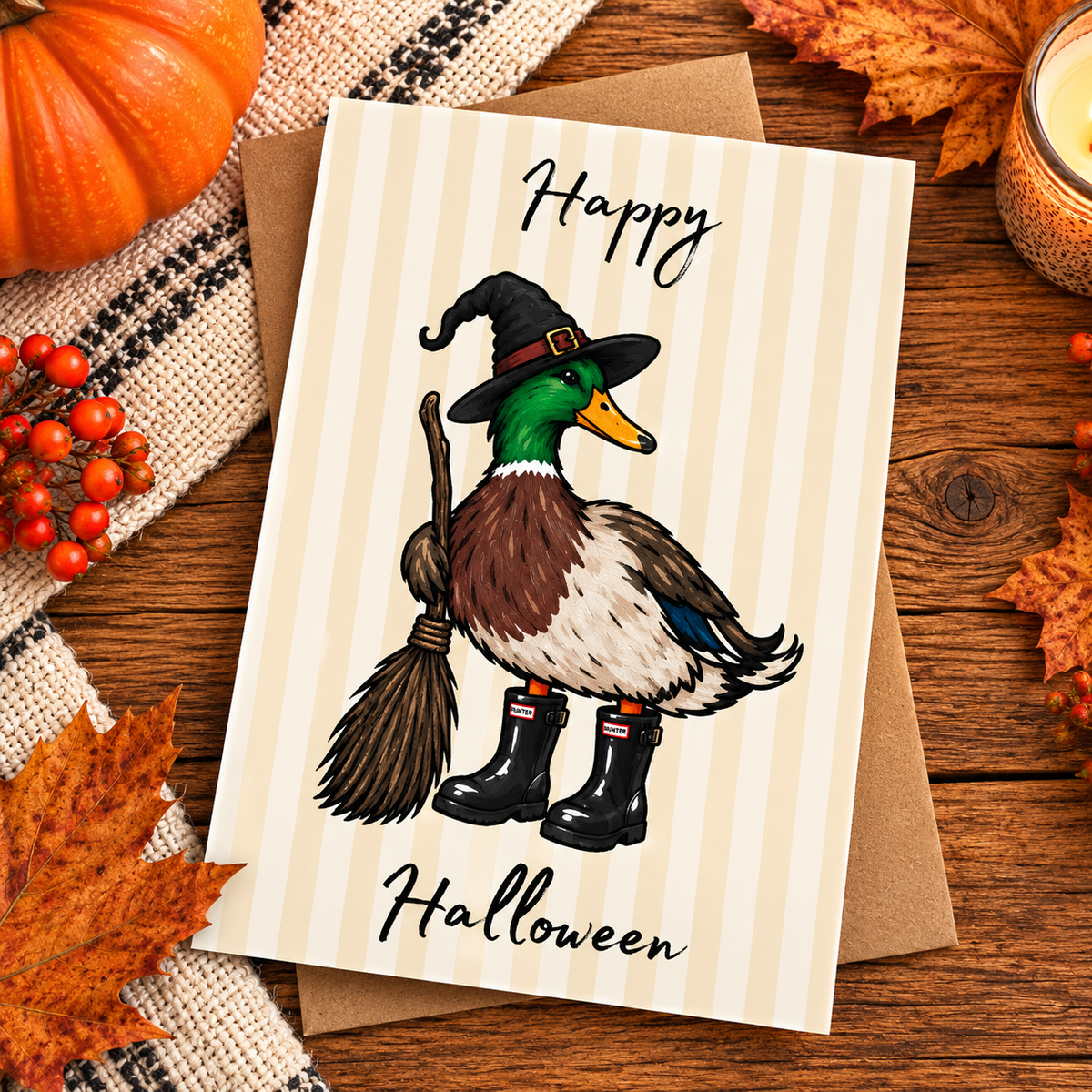 Halloween Duck Greeting Card