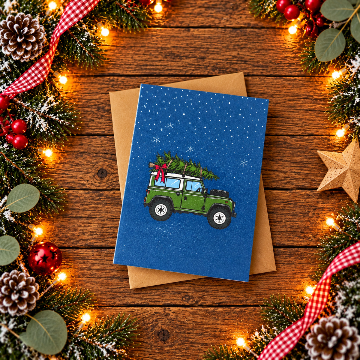 Christmas Green 4x4 Greeting Card