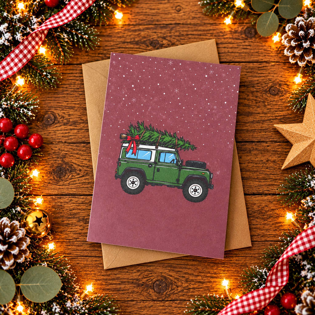 Classic Green 4x4 Christmas Card