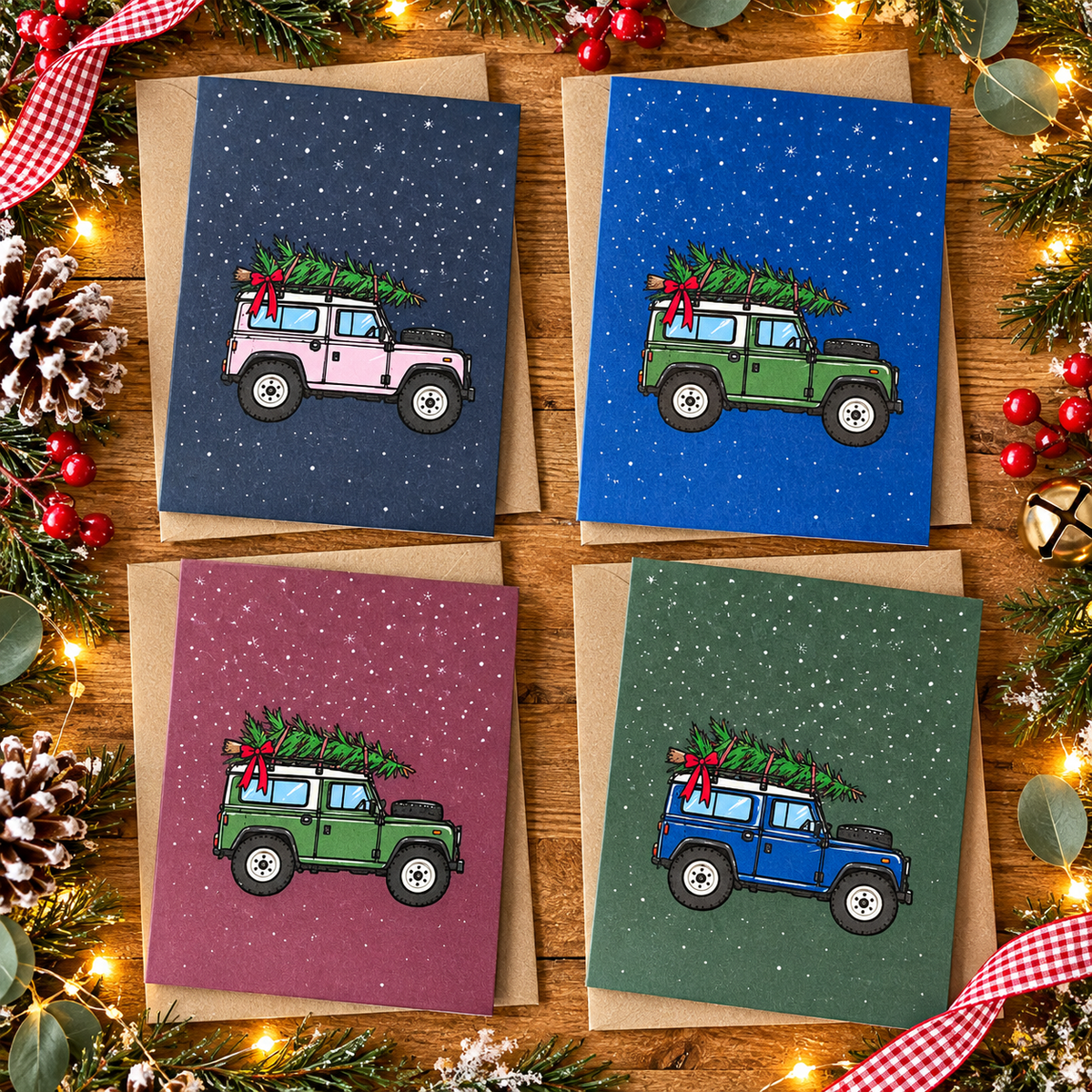 Christmas 4x4 Greeting Cards Pack of 4
