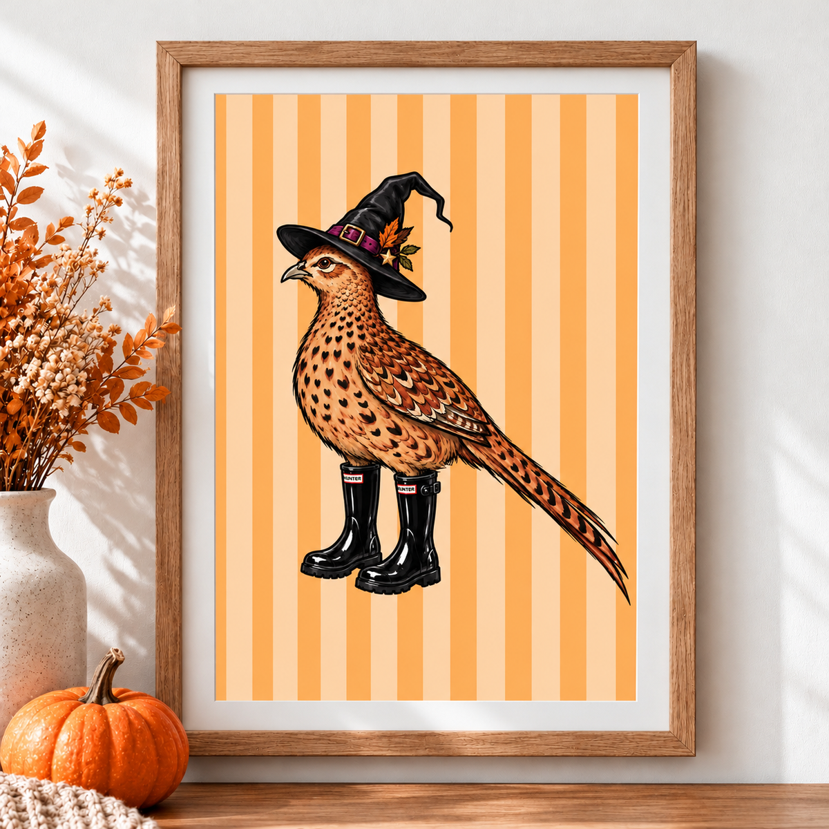 Halloween Pheasant A4 Art Print