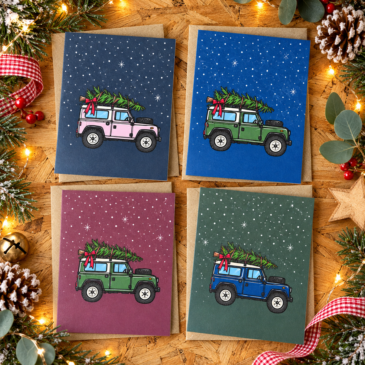 Christmas 4x4 Greeting Cards Pack of 4