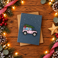 Pink Christmas 4x4 Greeting Card