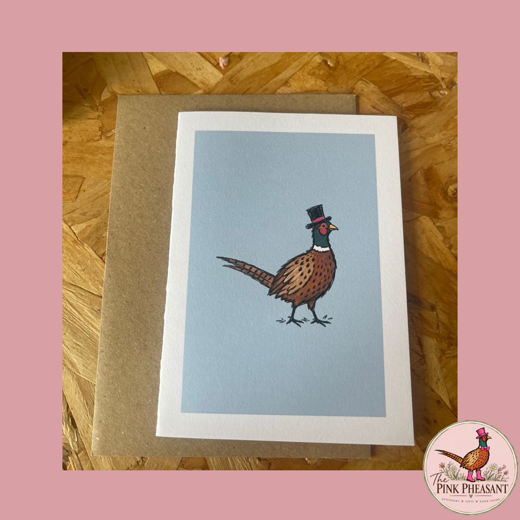 Imperfect  Dapper Pheasant Blank Greetings Card