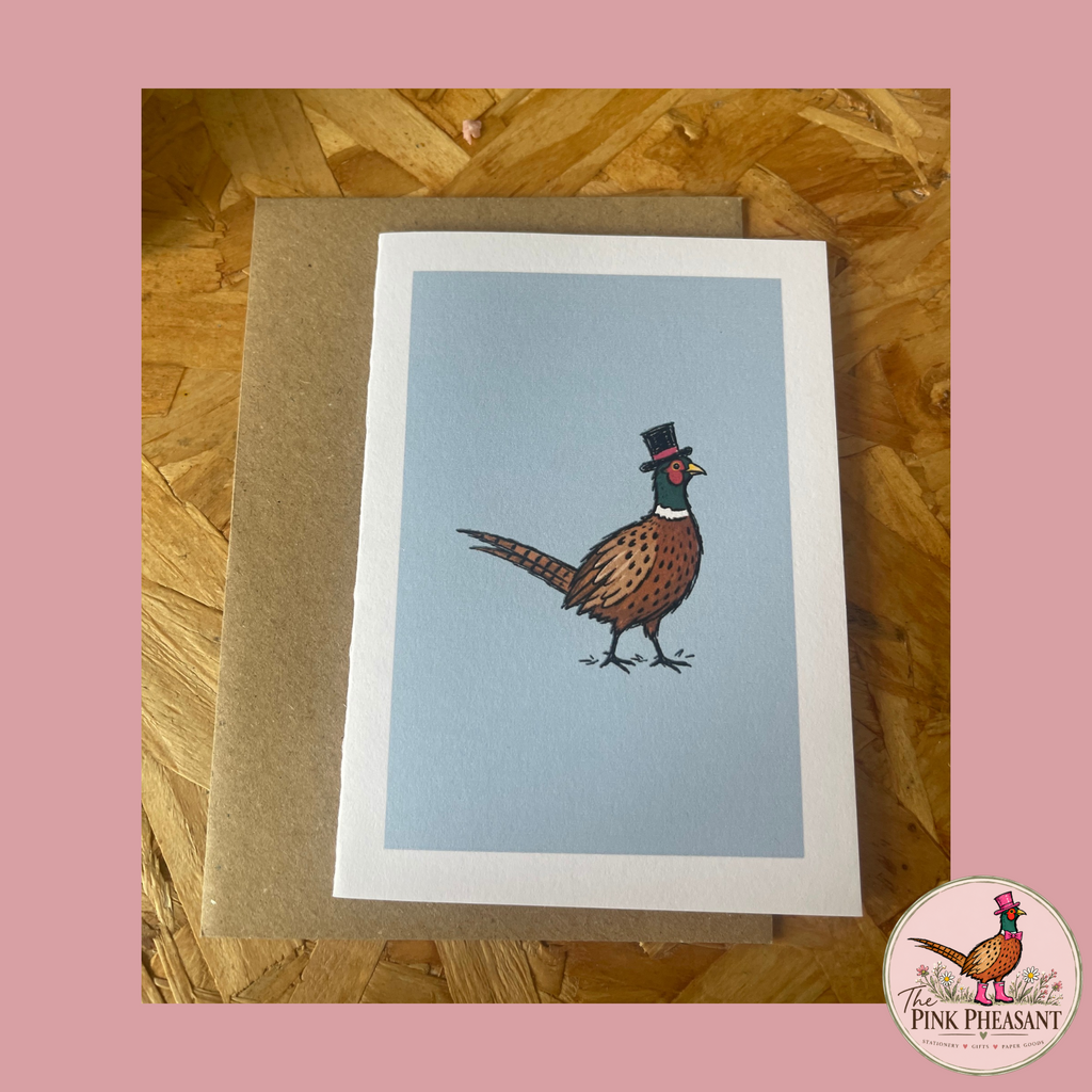 Imperfect  Dapper Pheasant Blank Greetings Card