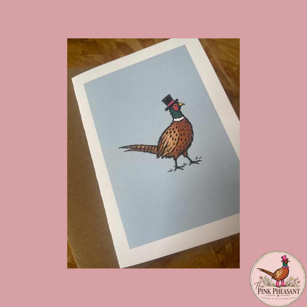 Imperfect  Dapper Pheasant Blank Greetings Card